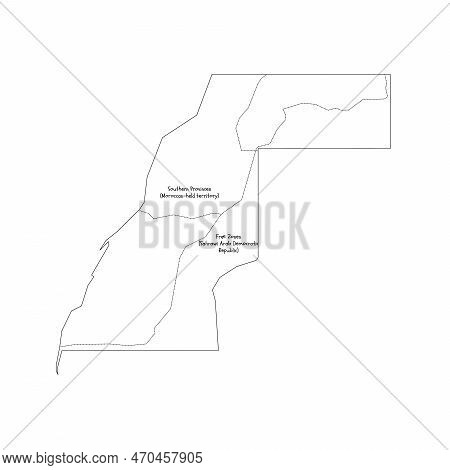 Western Map Of Land Divided Between Morocco And Sahrawi Arab Democratic Republic By Moroccan Western