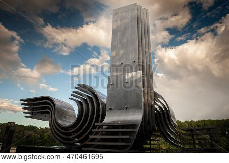 Szeged, Hungary - September 18, 2022: Szeged Flood Memorial, Also Called Arvizi Emlekmu, Designed By