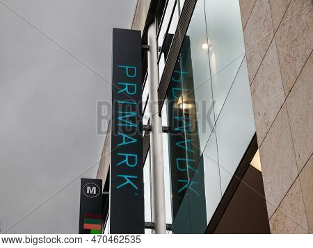 Cologne, Germany - November 6, 2022: Primark Logo In Front Of Their Main Shop In Downtown Cologne. P