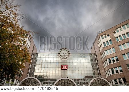 Essen, Germany - November 7, 2022: Logo Of Db Netze On The Train Station Of Essen Hauptbahnhof. Deut