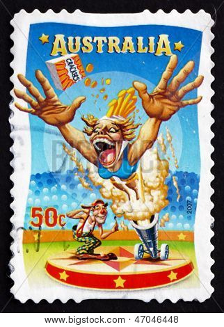 Postage Stamp Australia 2007 Human Cannonball, Circus Acts