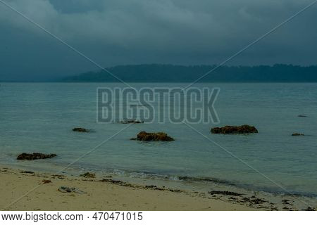 Cool Calm Moody Morning  Cloudscape Sea Beach