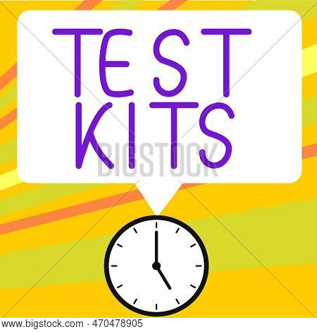 Hand Writing Sign Test Kits. Business Idea Collection Of Certain Tools And Equimpent For Particular 