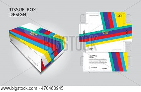 Tissue Box Packaging Design On Geometric Background, Box Mockup, 3d Box, Can Be Use Place Your Text 