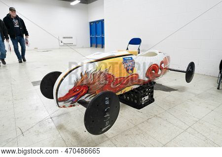 Flint, Michigan -usa- February 10, 2023:  8Th Annual Chrome And Ice Winter Indoor Autoshow At The Do
