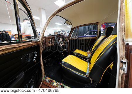 Flint, Michigan -usa- February 10, 2023:  8Th Annual Chrome And Ice Winter Indoor Autoshow At The Do