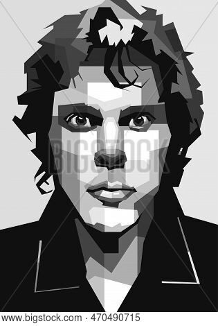 Black White Color People's Eyes Glared Design Wpap Popart Illustration Artwork