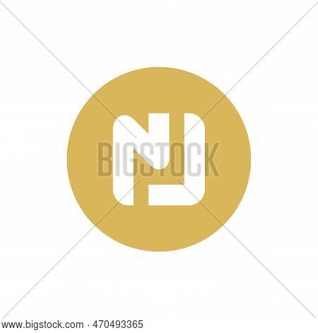 Minimal Letter Nj Jn Logo Design Vector