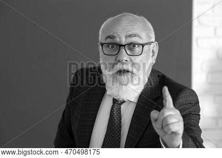 Professor. Elderly School Teacher Or College And University Lecture. People Scientist Occupation Con