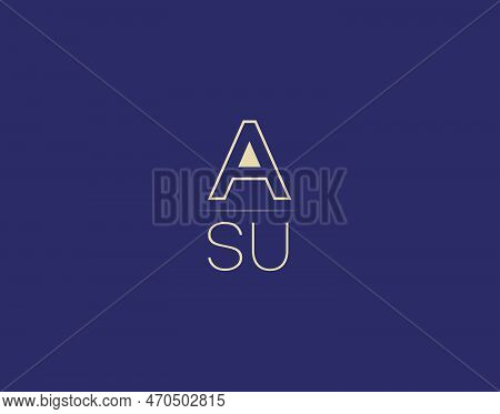 Asu Letter Logo Design Modern Minimalist Vector Images