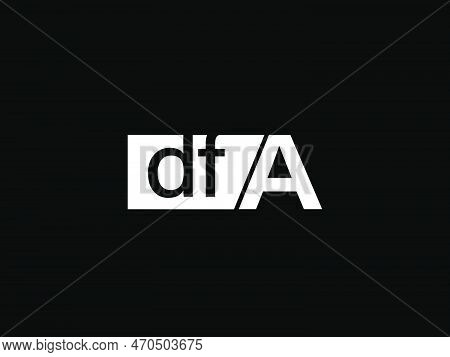 Dfa Logo And Graphics Design Vector Art, Icons Isolated On Black Background
