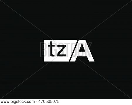 Tza Logo And Graphics Design Vector Art, Icons Isolated On Black Background