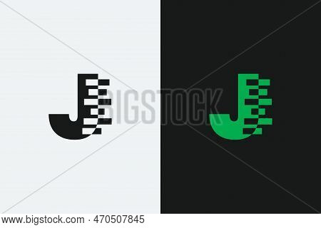 J Letter Iconic Transformation Shape Vector Logo Design. Creative Brand Logo Illustration. J Typogra