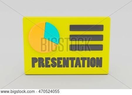 Presentaion Icon Minimal 3d Rendering On White Background