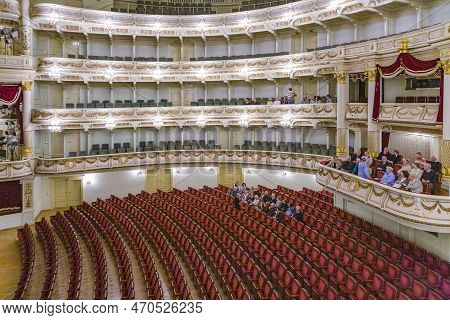 Dresden, Germany - September 17, 2008:  Semper Opera From Inside With Tourists   Dresden, Germany.th