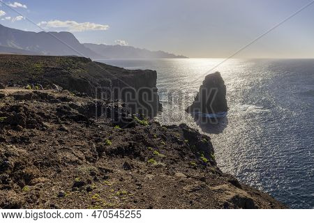 Farralon De Tabata - Majestic Coastal Cliffs With Monumental Rock Formation