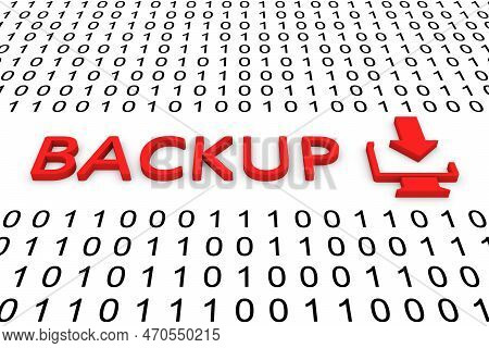 Backup Concept Binary Code 3d Render Illustration