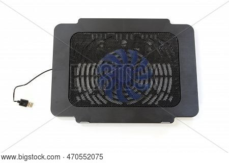 Back Color Cooling Pad Make The Laptop Computer Not Overheat. Isolated On White Background.image For