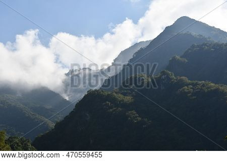 Beautiful View Of Hills On A Cloudy Day In Tianxiang, Xiulin, Hualien, Taiwan