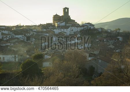 Sunset View Of The Jewish Quarter Of Hervas In Caceres In Winter Horizontal