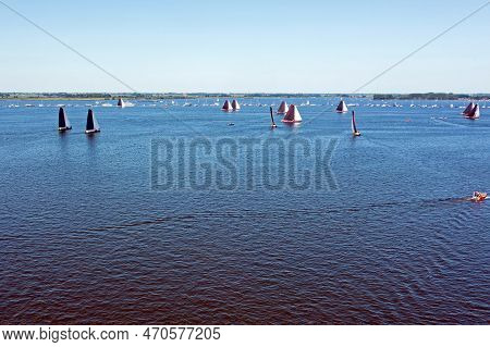 Aerial From Skutsjesilen On The Sneekermeer In Friesland In The Netherlands