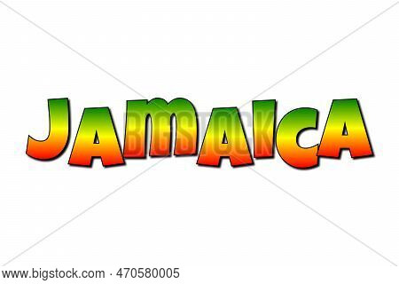 Jamaica sign icon with Jamaican flag colors