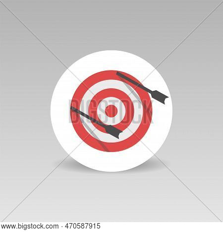 Business Failures Vector Round Icon Miss Archery Target