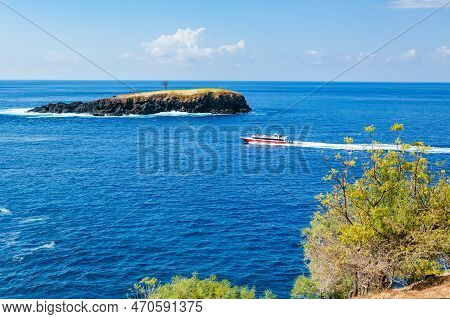 Beautiful Sea View Of From Bukit Asah Near White Sand Beach In Bali Island. Popular Travel Destinati