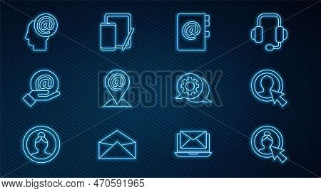 Set Line Create Account Screen, Address Book, Location And Mail And E-mail, Mail In Hand, Speech Bub
