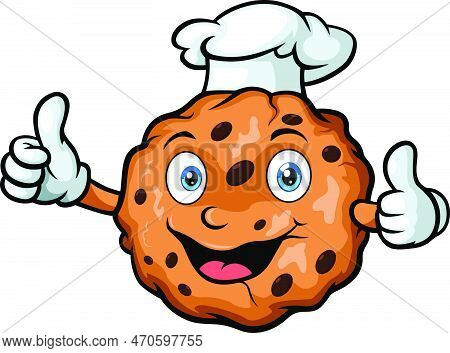 Cute Cookie Chef Cartoon Giving Thumbs Up