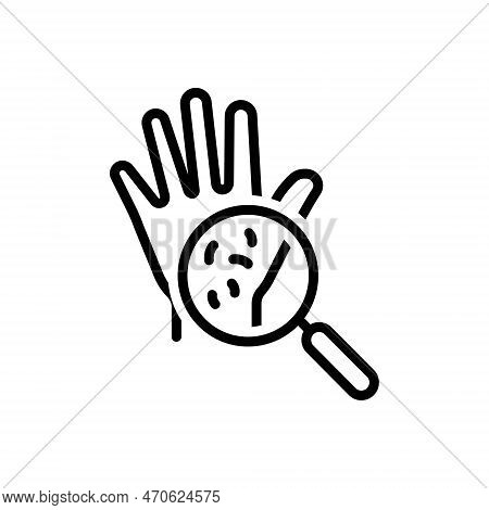 Black Line Icon For Dirty Soiled Feculent Muddy Wash Sanitize Hygiene Palm Bacteria Health