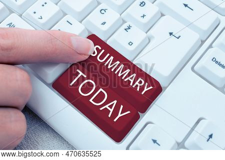 Text Caption Presenting Summary. Internet Concept Brief Statement Abstract Synopsis Concise Abbrevia