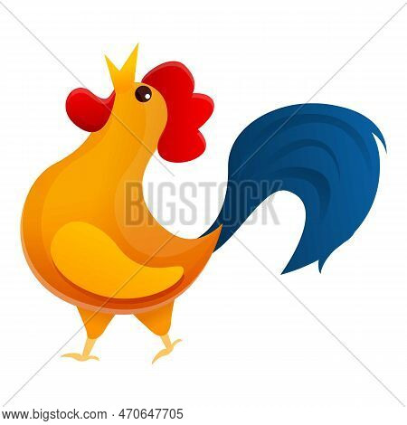 Singing Rooster Icon. Cartoon Of Singing Rooster Icon For Web Design Isolated On White Background