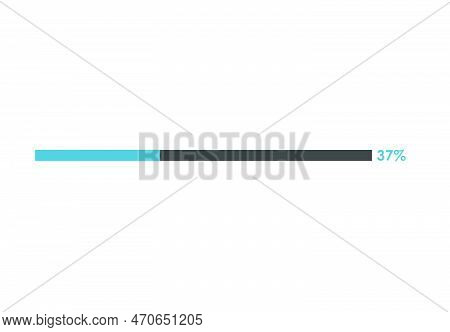 37 Percent Loading Icon,  Progress Bar Vector Illustration