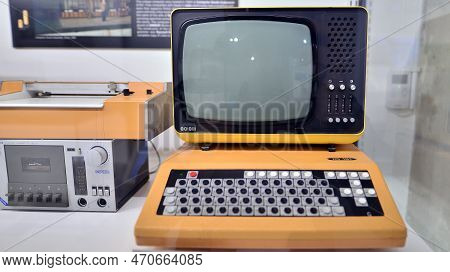 Warsaw, Poland. 10 February 2023. Inside The Apple Museum. Iq 151 Computer.
