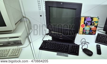 Warsaw, Poland. 10 February 2023. Inside The Apple Museum. Macintosh Tv Computer.