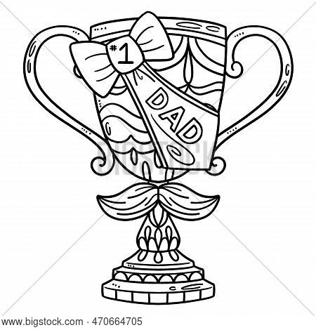 A Cute And Funny Coloring Page Of A Dad Trophy. Provides Hours Of Coloring Fun For Children. Color, 