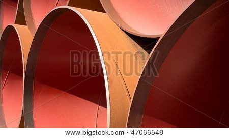 A Stack Of Large Pipes