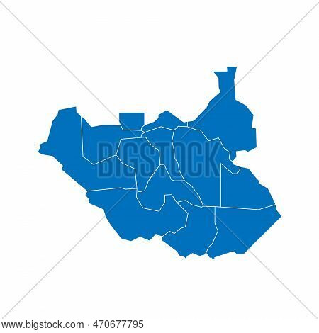 South Sudan Political Map Of Administrative Divisions - States, Administrative Areas And Area With S