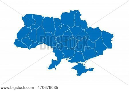 Ukraine Political Map Of Administrative Divisions - Regions, Two Cities With Special Status Of Kyiv 