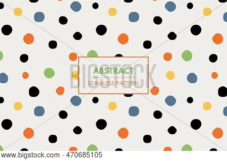 Organic Circle Shapes Colorful Polka Dot Seamless Repeat Pattern Vector Background