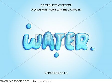 Water Editable Text Effect Design Vector Template