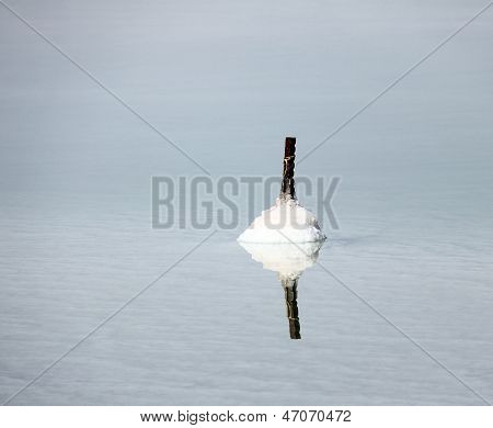 Dead Sea. The Metal Rod Gradually Becomes Covered With Salt