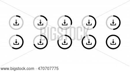 Arrow Download Icon Set Collection Vector Template.