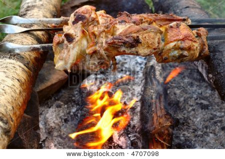 Carne arrosto appetitoso - Shish Kebab.