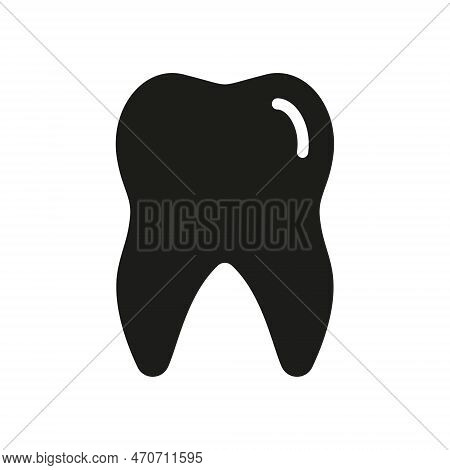 Human Tooth Silhouette Icon. Toothache, Teeth Pain Sign. Oral Hygiene Glyph Icon. Dentistry Clinic L