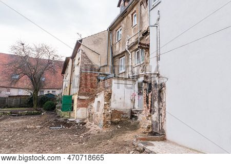 Photograph Of A Demolition House In Danger Of Collapsing, Germany