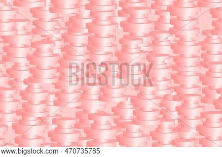 Pink Isometric Concentric Ring Vector Seamless Pattern