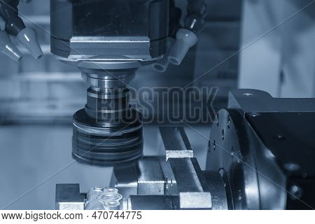 The Cnc Milling Machine Rough Cutting The Injection Mold Parts By Face Cutter Tools. The Mold And Di