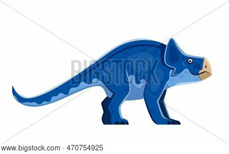 Cartoon Protoceratops Dinosaur Character. Prehistoric Monster Or Dinosaur, Paleontology Childish Liz